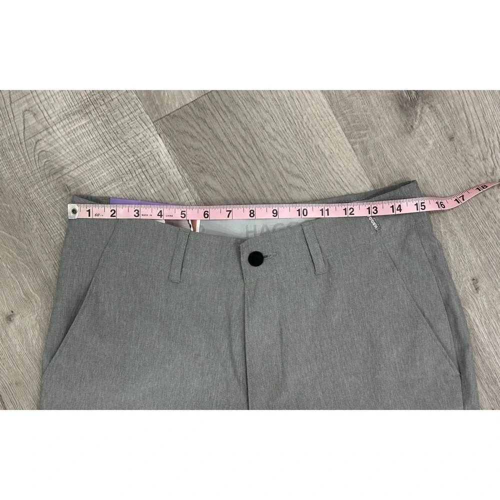 Haggar Mens Performance Short 30 Gray Moisture Wicking Stretch Flex Band NEW